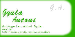 gyula antoni business card